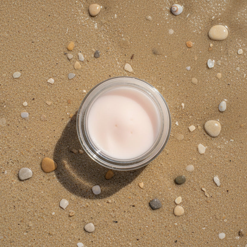 Jar of mousturising cream for face, hand and body made from all natural ingredients.