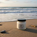 Jar of mousturising cream for face, hand and body made from all natural ingredients.